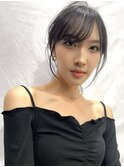 顔まわりレイヤー/前髪あり/ヘアアレンジ/髪質改善/清澄白河