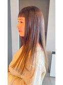 ストレート×ショートバング