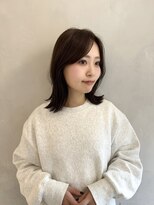 #丸型#ホワイトグレージュ#ミニウルフ#チェリーブラウンa49