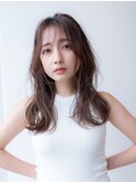 大人可愛い小顔ミディアムレイヤーカット/バング/髪質改善カラー