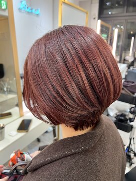 ブレンド 渋谷(BLend) ハイライトミディアムヘア暗めカラーオリーブグレー