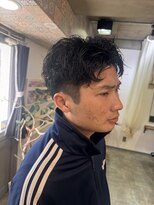 メロウ(mellow)&nbsp;ボリュームおさえてピンパーマで短髪パーマ★
