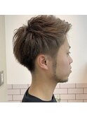 メンズショートツーブロック刈り上げアッシュカラー*