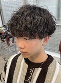 波巻きスパイラルツイストスパイラルパーマツーブロックマンバン