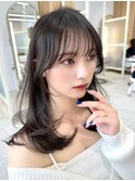 大人可愛い 顔周りサイドバング レイヤーカット シースルー#