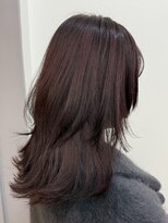 ルイ(ROUIS produced by LUCK 津田沼) ROUIS 津田沼 ワインレッド ウルフ/白髪ぼかし/ハイライト