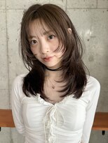 サクラ オモテサンドウ(SAKURA)&nbsp;ぱっつん前髪×ロングレイヤーカット/ワンカール/髪質改善カラー