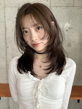 サクラ オモテサンドウ(SAKURA) ぱっつん前髪×ロングレイヤーカット/ワンカール/髪質改善カラー