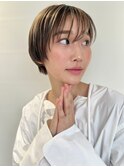 丸みハンサムショート/大人ハイライト/白髪ぼかし/30代40代p越谷