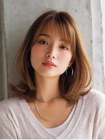 ロッソ 大橋店(Rosso) 透け前髪の柔らか外ハネミディ【大橋】