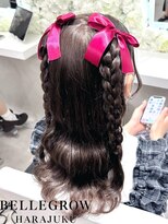 ベルグロー 原宿(BELLEGROW)&nbsp;ハーフツイン編みたらし ヘアセット/ヘアアレンジ/ヘアメイク