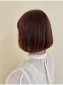シンプルボブ×ピンク
