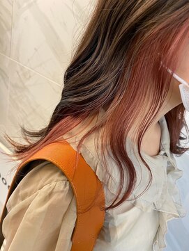 ポケット(pocket) *インナーカラーピンク大人可愛いイヤリングカラー