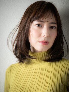 カバーヘアアンドスパ ブリス 浦和(COVER HAIR&SPA bliss) 斜めバングアッシュブラックくせ毛風カールv浦和30代40代50代