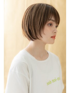 カバーヘア ブリス 川口(COVER HAIR bliss) 外国人風3Dハイライト前下がりミニボブTa1川口10代20代30代