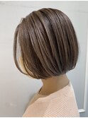 ミニボブ ハイライト ローライト 白髪ぼかし