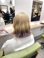 ヘッツ 仙台駅前店(HETTU)&nbsp;黒髪/グレーベージュ/レイヤーロング/前髪パーマ