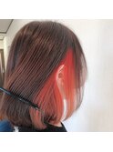オレンジインナーボブ