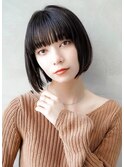 【GEEKS渋谷】黒髪ボブ/20代30代/春ヘア/小顔/切りっぱなしボブ