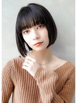 ギークス(GEEKS) 【GEEKS渋谷】黒髪ボブ/20代30代/春ヘア/小顔/切りっぱなしボブ