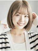 ☆丸みショート耳かけショートボブくすみベージュ☆