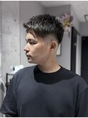 MEN'S/爽やかアップバングショート/短髪/黒髪/フェード