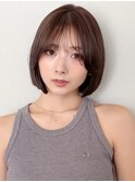 前髪大人可愛い薄めバングレイヤーカットモテ髪ワンカール