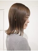 ブリーチなしダブルカラー ボブ ベージュ オリーブ グレージュ