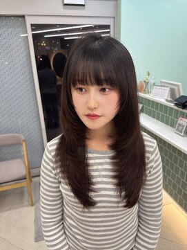 アース 上本町店(HAIR&MAKE EARTH) 新生活◎ミディアムレイヤー透明感カラー小顔似合わせ大人女性