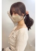 結んで可愛い顔まわり/モカグレージュ