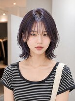 エイチエムヘアーホーム 池袋2号店(H M hair home)&nbsp;縮毛矯正/ダークパープル/くびれミディ/レイヤーカット/池袋