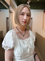 ハル ヘアスタジオ(haRu hair studio) 切りっぱなしボブ×ブロンド