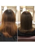 くすんだ髪色に可愛く外ハネ☆