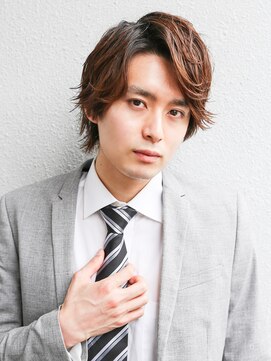 アフロート ディル(AFLOAT D'L) 好印象メンズパーマ爽やかビジネスウルフ人気◎ミディアム髪型