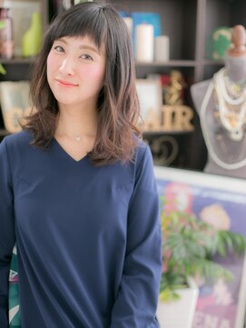 カバーヘア イヴ 戸頭店(COVER HAIR EVE) オン眉ラフ波巻きくせ毛風小顔ダークアッシュc5戸頭20代30代40代