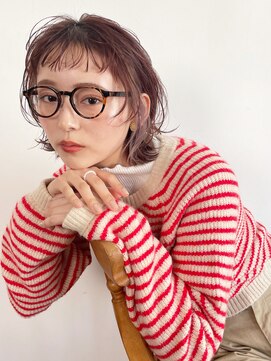 ディッセンバー 渋谷(December) ボブ/ピンクベージュ/インナーカラー/オン眉/レイヤーカット