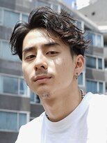 波巻きスパイラルパーマツイストマッシュメンズヘア韓国コンマ