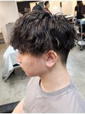 波巻きスパイラルパーマツイストスパイラルパーマメンズマッシュ