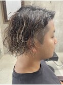 ハイトーンカラー/マッシュパーマ/アースカラー/men's/