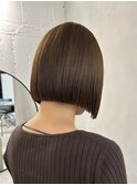 小顔ワンレンネビージュボブルフミニボブ20代新宿【Anzu】▲