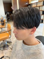 クラップス 横須賀中央店(CLAPS) センターパートスパイラルパーマツーブロック刈り上げメンズヘア