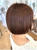 オレンジブラウンミニボブ
