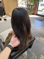 チャプター 問屋町(chapter) 透明感ケアカラーオリーブグレージュ顔まわりレイヤーカット韓国