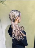 ミルクティーホワイト×夏のヘアアレンジ