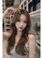 ディーエックス スリー(Dxxxx III)&nbsp;ハイレイヤー顔周りレイヤーミルクティーベージュ前髪20代30代