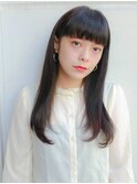 オン眉 ナチュラル縮毛矯正 さらつや 黒髪スタイル★★