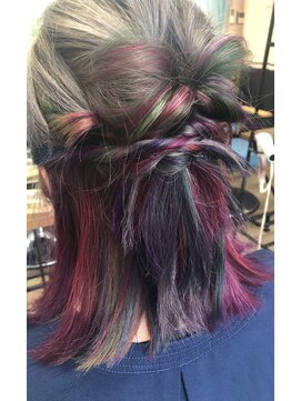 ヘアープロデュース マギカコレクション(magica collection) ユニコーンカラー リボン風アレンジ