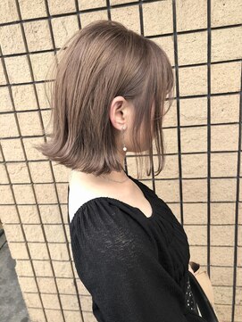 サロンドミルク 溝の口店(salon de MiLK) 肩上のパッツンハイトーンボブ