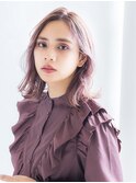 natural×medium layer 愛されミディ くすみカラー くすみピンク