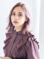 natural×medium layer 愛されミディ くすみカラー くすみピンク